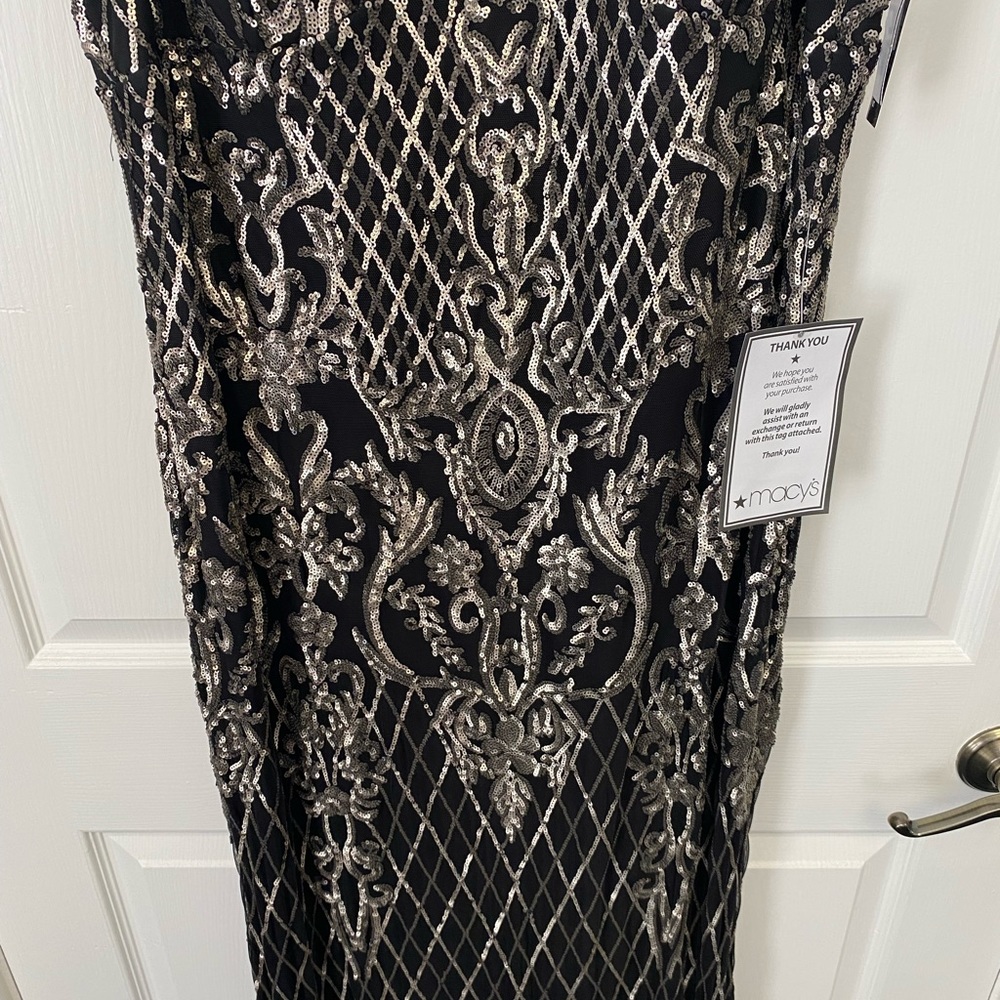 Gold Sequin Black Evening Gown - Picture 8 of 13